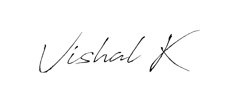 Create a beautiful signature design for name Vishal K. With this signature (Antro_Vectra) fonts, you can make a handwritten signature for free. Vishal K signature style 6 images and pictures png