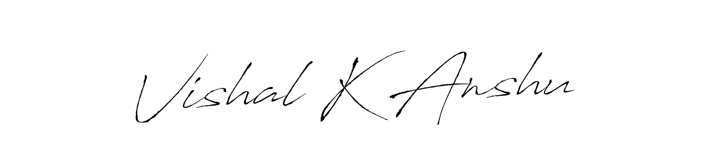 How to make Vishal K Anshu signature? Antro_Vectra is a professional autograph style. Create handwritten signature for Vishal K Anshu name. Vishal K Anshu signature style 6 images and pictures png