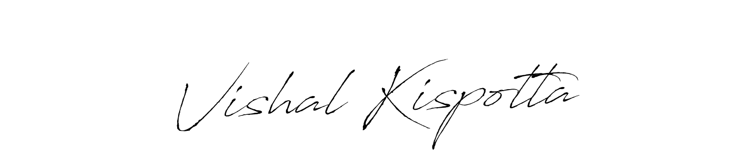 Make a beautiful signature design for name Vishal Kispotta. With this signature (Antro_Vectra) style, you can create a handwritten signature for free. Vishal Kispotta signature style 6 images and pictures png