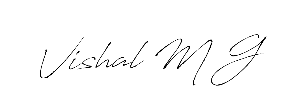 Create a beautiful signature design for name Vishal M G. With this signature (Antro_Vectra) fonts, you can make a handwritten signature for free. Vishal M G signature style 6 images and pictures png