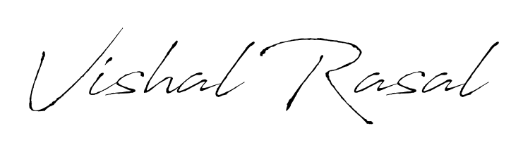 Generate high-definition signature styles for Vishal Rasal. The Antro_Vectra typeface ensures crisp legibility and sophisticated design. Vishal Rasal signature style 6 images and pictures png