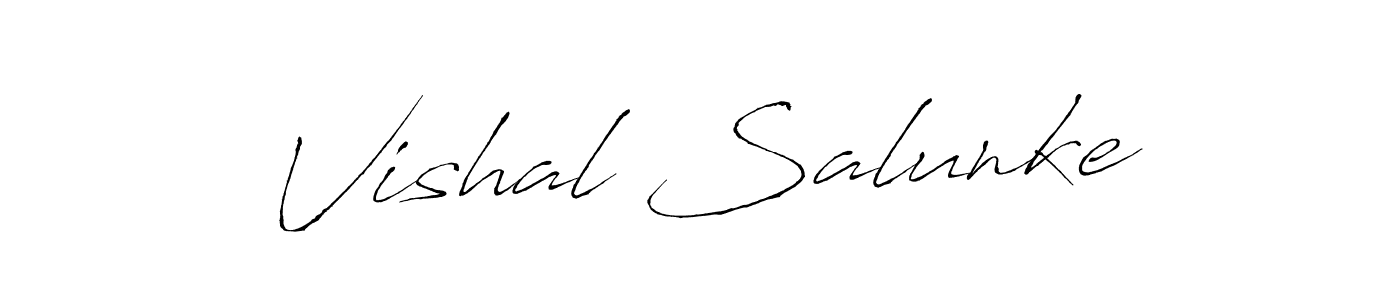 How to make Vishal Salunke name signature. Use Antro_Vectra style for creating short signs online. This is the latest handwritten sign. Vishal Salunke signature style 6 images and pictures png