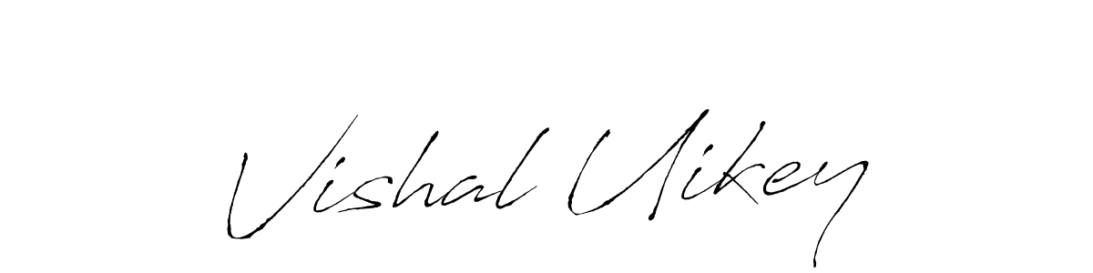 The best way (Antro_Vectra) to make a short signature is to pick only two or three words in your name. The name Vishal Uikey include a total of six letters. For converting this name. Vishal Uikey signature style 6 images and pictures png