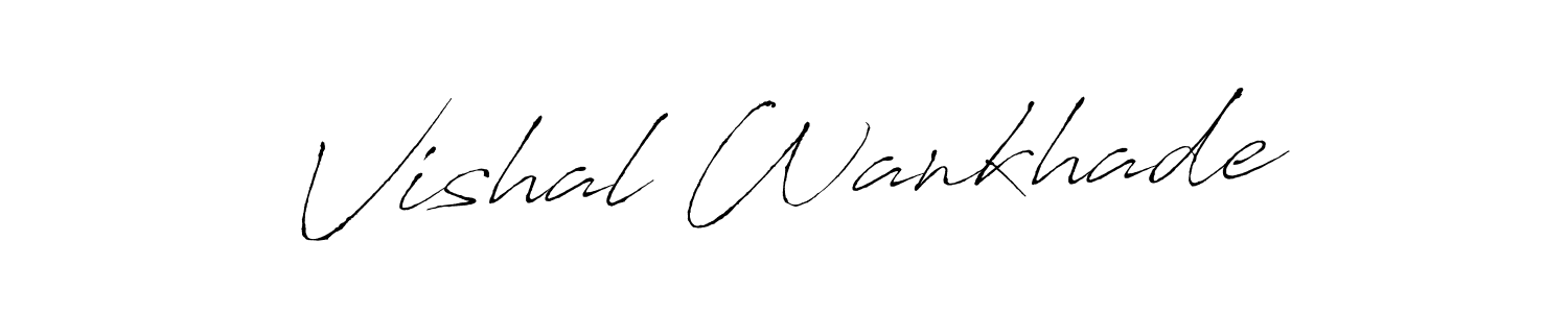 How to make Vishal Wankhade name signature. Use Antro_Vectra style for creating short signs online. This is the latest handwritten sign. Vishal Wankhade signature style 6 images and pictures png