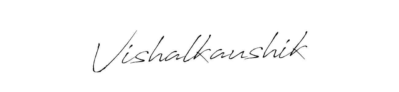 How to make Vishalkaushik name signature. Use Antro_Vectra style for creating short signs online. This is the latest handwritten sign. Vishalkaushik signature style 6 images and pictures png