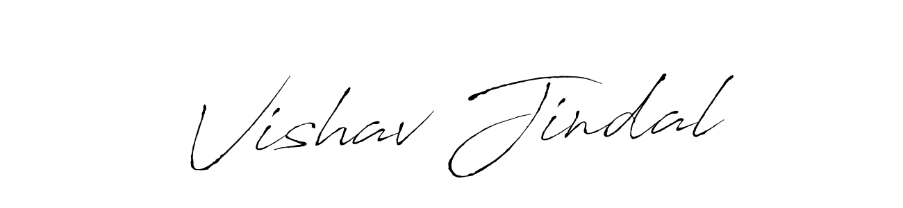 How to make Vishav Jindal name signature. Use Antro_Vectra style for creating short signs online. This is the latest handwritten sign. Vishav Jindal signature style 6 images and pictures png