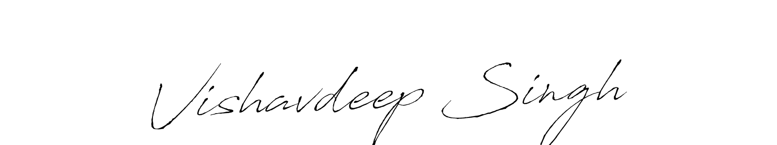How to make Vishavdeep Singh signature? Antro_Vectra is a professional autograph style. Create handwritten signature for Vishavdeep Singh name. Vishavdeep Singh signature style 6 images and pictures png
