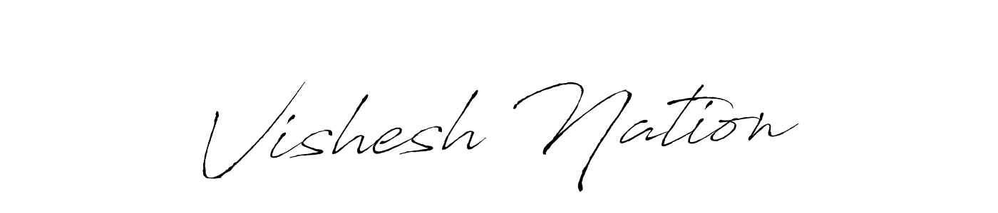 Also You can easily find your signature by using the search form. We will create Vishesh Nation name handwritten signature images for you free of cost using Antro_Vectra sign style. Vishesh Nation signature style 6 images and pictures png