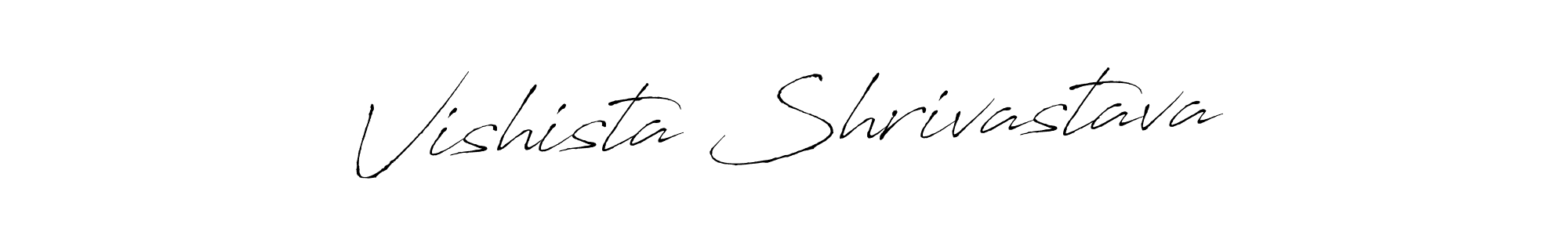 How to make Vishista Shrivastava name signature. Use Antro_Vectra style for creating short signs online. This is the latest handwritten sign. Vishista Shrivastava signature style 6 images and pictures png