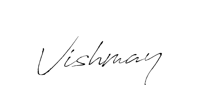 Use a signature maker to create a handwritten signature online. With this signature software, you can design (Antro_Vectra) your own signature for name Vishmay. Vishmay signature style 6 images and pictures png