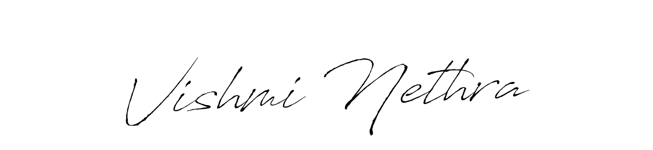 Similarly Antro_Vectra is the best handwritten signature design. Signature creator online .You can use it as an online autograph creator for name Vishmi Nethra. Vishmi Nethra signature style 6 images and pictures png