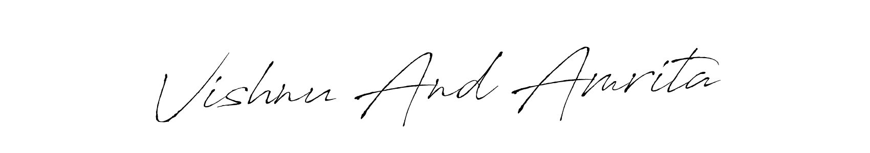 Also we have Vishnu And Amrita name is the best signature style. Create professional handwritten signature collection using Antro_Vectra autograph style. Vishnu And Amrita signature style 6 images and pictures png