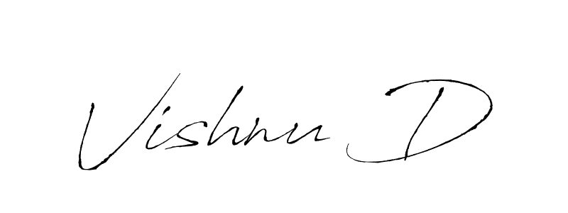 Use a signature maker to create a handwritten signature online. With this signature software, you can design (Antro_Vectra) your own signature for name Vishnu D. Vishnu D signature style 6 images and pictures png