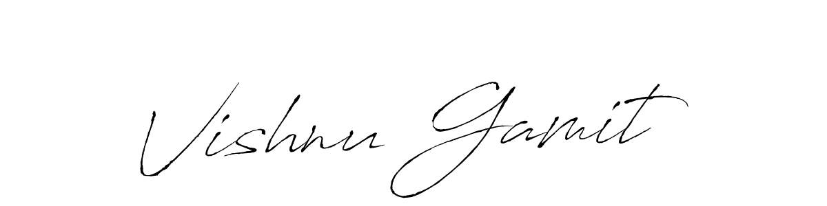 Vishnu Gamit stylish signature style. Best Handwritten Sign (Antro_Vectra) for my name. Handwritten Signature Collection Ideas for my name Vishnu Gamit. Vishnu Gamit signature style 6 images and pictures png