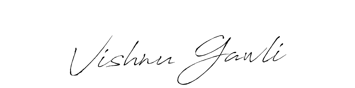 How to make Vishnu Gawli name signature. Use Antro_Vectra style for creating short signs online. This is the latest handwritten sign. Vishnu Gawli signature style 6 images and pictures png