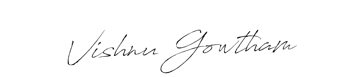 The best way (Antro_Vectra) to make a short signature is to pick only two or three words in your name. The name Vishnu Gowtham include a total of six letters. For converting this name. Vishnu Gowtham signature style 6 images and pictures png