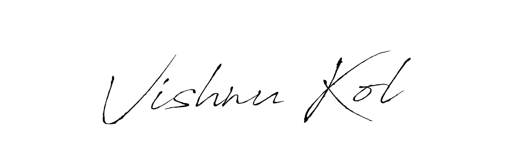 Design your own signature with our free online signature maker. With this signature software, you can create a handwritten (Antro_Vectra) signature for name Vishnu Kol. Vishnu Kol signature style 6 images and pictures png