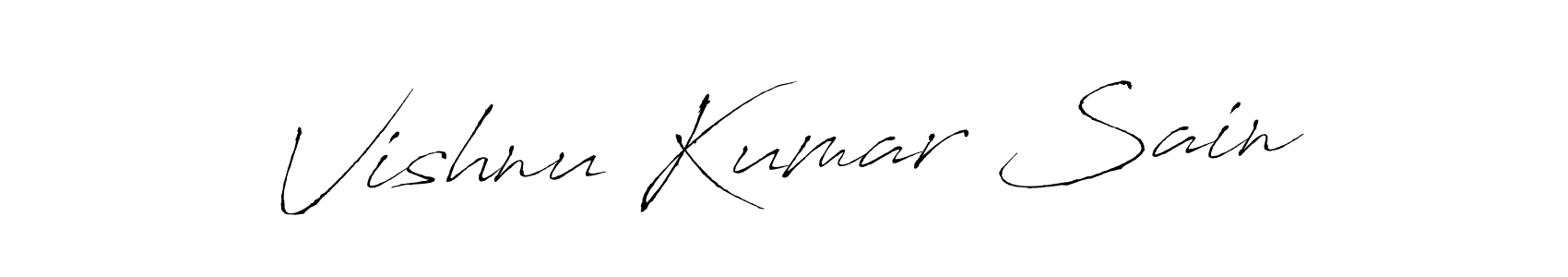 How to make Vishnu Kumar Sain name signature. Use Antro_Vectra style for creating short signs online. This is the latest handwritten sign. Vishnu Kumar Sain signature style 6 images and pictures png
