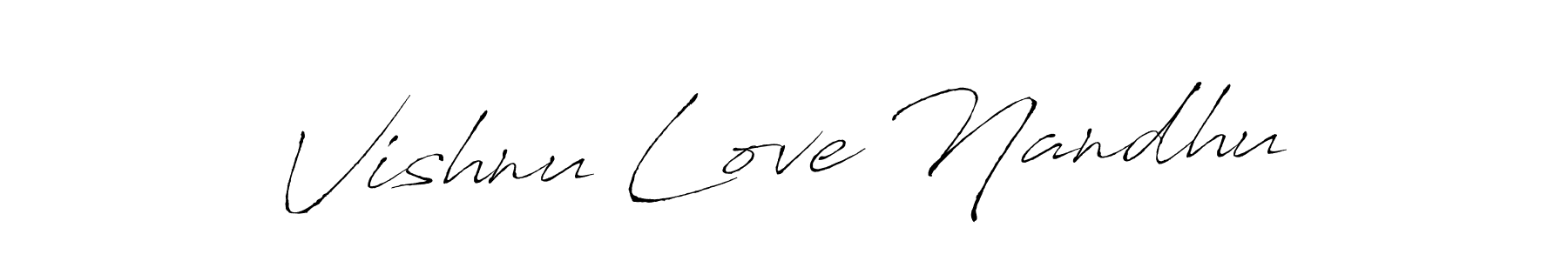 Use a signature maker to create a handwritten signature online. With this signature software, you can design (Antro_Vectra) your own signature for name Vishnu Love Nandhu. Vishnu Love Nandhu signature style 6 images and pictures png