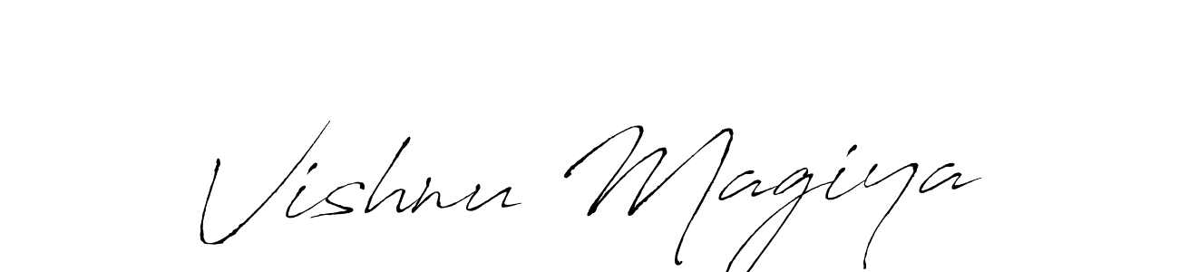 You should practise on your own different ways (Antro_Vectra) to write your name (Vishnu Magiya) in signature. don't let someone else do it for you. Vishnu Magiya signature style 6 images and pictures png