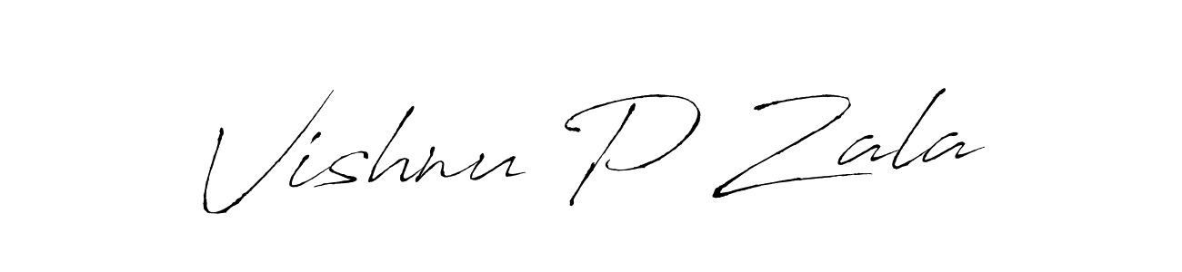 Create a beautiful signature design for name Vishnu P Zala. With this signature (Antro_Vectra) fonts, you can make a handwritten signature for free. Vishnu P Zala signature style 6 images and pictures png