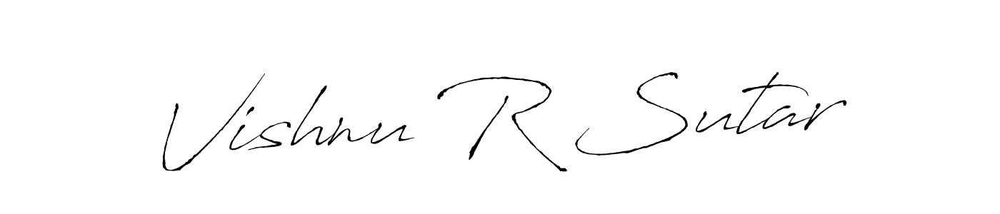 Vishnu R Sutar stylish signature style. Best Handwritten Sign (Antro_Vectra) for my name. Handwritten Signature Collection Ideas for my name Vishnu R Sutar. Vishnu R Sutar signature style 6 images and pictures png