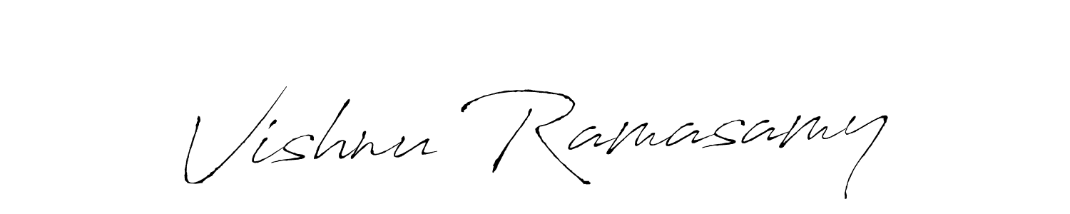 Make a beautiful signature design for name Vishnu Ramasamy. With this signature (Antro_Vectra) style, you can create a handwritten signature for free. Vishnu Ramasamy signature style 6 images and pictures png