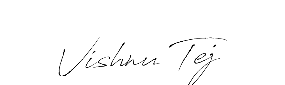 Make a beautiful signature design for name Vishnu Tej. With this signature (Antro_Vectra) style, you can create a handwritten signature for free. Vishnu Tej signature style 6 images and pictures png