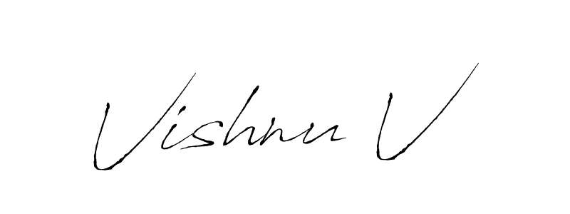 How to make Vishnu V name signature. Use Antro_Vectra style for creating short signs online. This is the latest handwritten sign. Vishnu V signature style 6 images and pictures png
