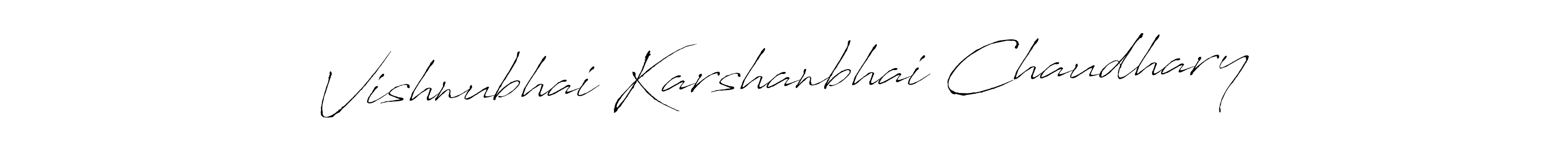 Create a beautiful signature design for name Vishnubhai Karshanbhai Chaudhary. With this signature (Antro_Vectra) fonts, you can make a handwritten signature for free. Vishnubhai Karshanbhai Chaudhary signature style 6 images and pictures png