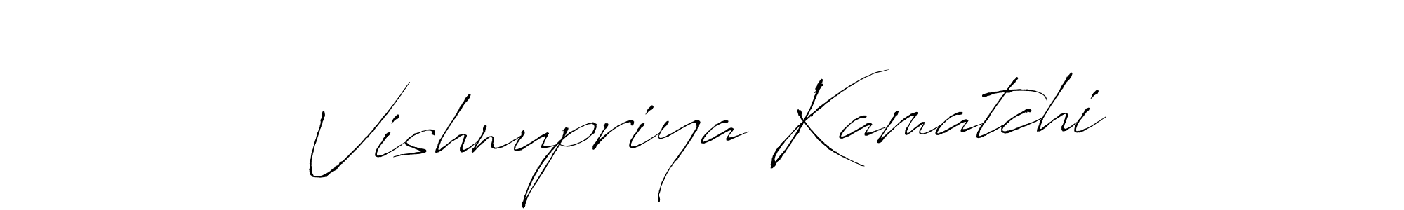 Create a beautiful signature design for name Vishnupriya Kamatchi. With this signature (Antro_Vectra) fonts, you can make a handwritten signature for free. Vishnupriya Kamatchi signature style 6 images and pictures png