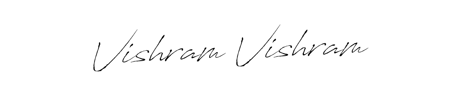 How to make Vishram Vishram name signature. Use Antro_Vectra style for creating short signs online. This is the latest handwritten sign. Vishram Vishram signature style 6 images and pictures png