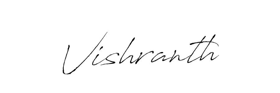 Design your own signature with our free online signature maker. With this signature software, you can create a handwritten (Antro_Vectra) signature for name Vishranth. Vishranth signature style 6 images and pictures png