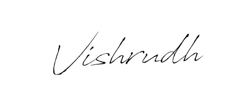 How to make Vishrudh name signature. Use Antro_Vectra style for creating short signs online. This is the latest handwritten sign. Vishrudh signature style 6 images and pictures png