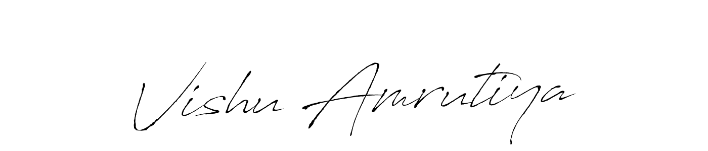 Use a signature maker to create a handwritten signature online. With this signature software, you can design (Antro_Vectra) your own signature for name Vishu Amrutiya. Vishu Amrutiya signature style 6 images and pictures png