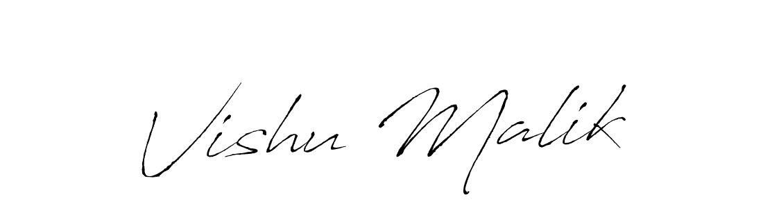 Make a beautiful signature design for name Vishu Malik. With this signature (Antro_Vectra) style, you can create a handwritten signature for free. Vishu Malik signature style 6 images and pictures png