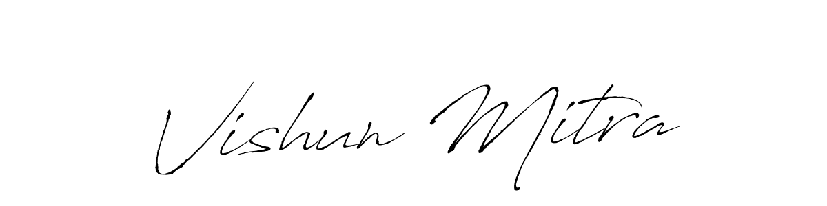 The best way (Antro_Vectra) to make a short signature is to pick only two or three words in your name. The name Vishun Mitra include a total of six letters. For converting this name. Vishun Mitra signature style 6 images and pictures png