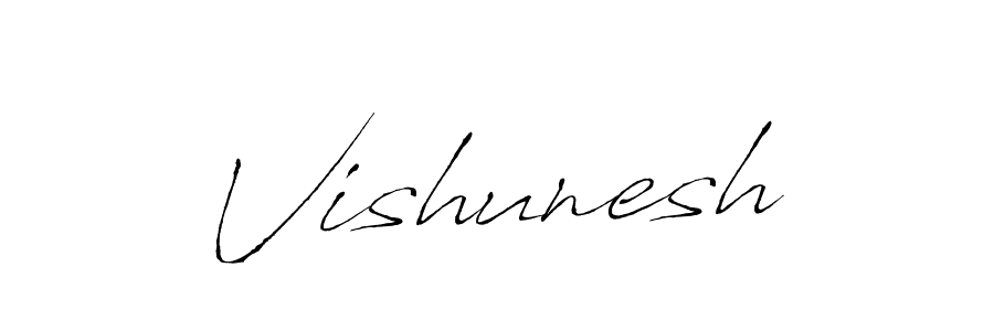 Make a beautiful signature design for name Vishunesh. With this signature (Antro_Vectra) style, you can create a handwritten signature for free. Vishunesh signature style 6 images and pictures png