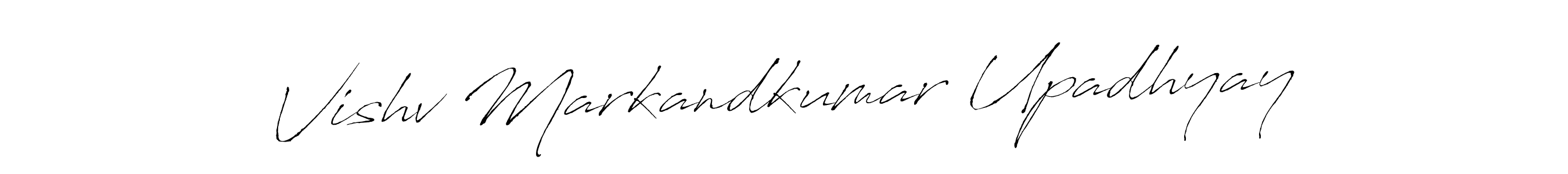 How to make Vishv Markandkumar Upadhyay name signature. Use Antro_Vectra style for creating short signs online. This is the latest handwritten sign. Vishv Markandkumar Upadhyay signature style 6 images and pictures png