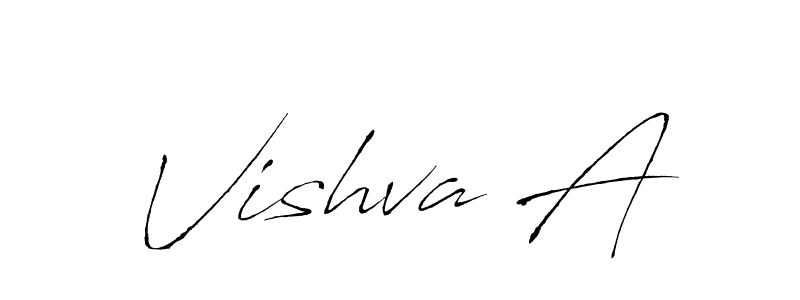Vishva A stylish signature style. Best Handwritten Sign (Antro_Vectra) for my name. Handwritten Signature Collection Ideas for my name Vishva A. Vishva A signature style 6 images and pictures png