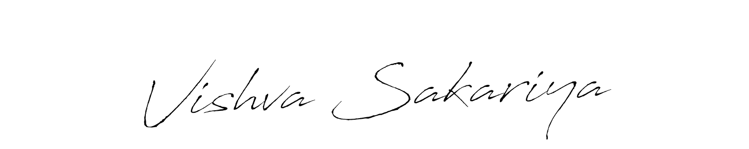 Make a beautiful signature design for name Vishva Sakariya. With this signature (Antro_Vectra) style, you can create a handwritten signature for free. Vishva Sakariya signature style 6 images and pictures png