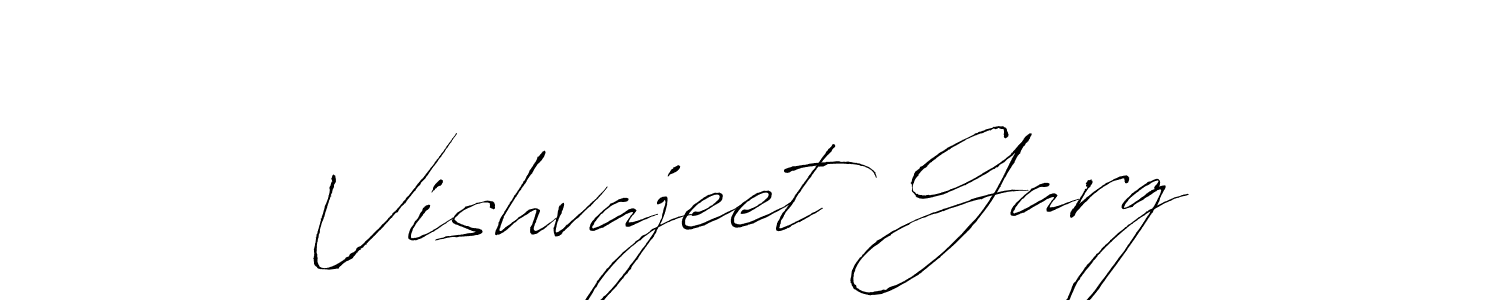 How to make Vishvajeet Garg name signature. Use Antro_Vectra style for creating short signs online. This is the latest handwritten sign. Vishvajeet Garg signature style 6 images and pictures png