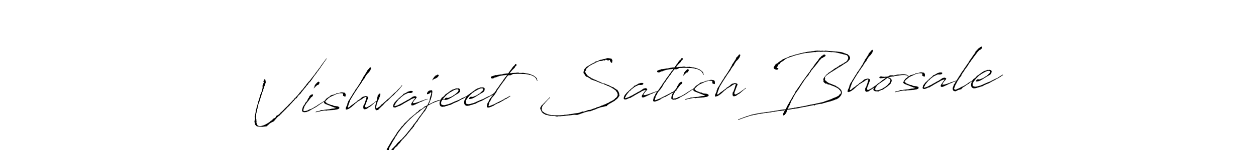 Vishvajeet Satish Bhosale stylish signature style. Best Handwritten Sign (Antro_Vectra) for my name. Handwritten Signature Collection Ideas for my name Vishvajeet Satish Bhosale. Vishvajeet Satish Bhosale signature style 6 images and pictures png