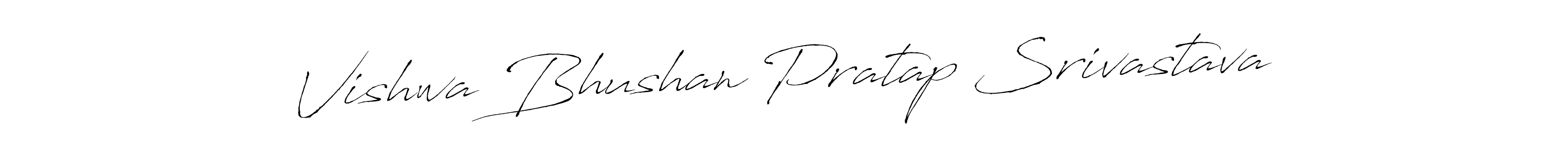 Use a signature maker to create a handwritten signature online. With this signature software, you can design (Antro_Vectra) your own signature for name Vishwa Bhushan Pratap Srivastava. Vishwa Bhushan Pratap Srivastava signature style 6 images and pictures png