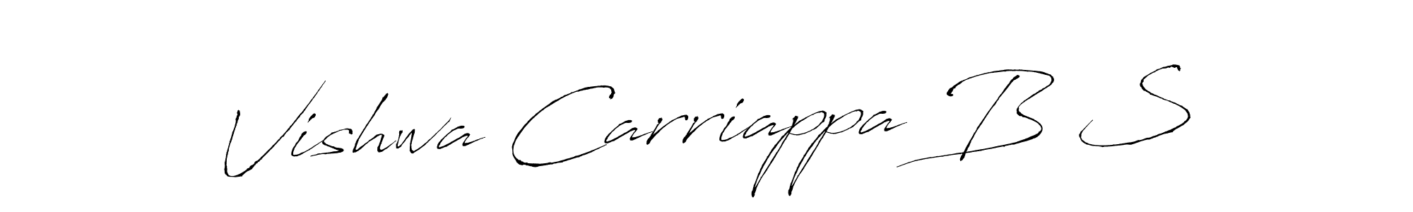 You should practise on your own different ways (Antro_Vectra) to write your name (Vishwa Carriappa B S) in signature. don't let someone else do it for you. Vishwa Carriappa B S signature style 6 images and pictures png