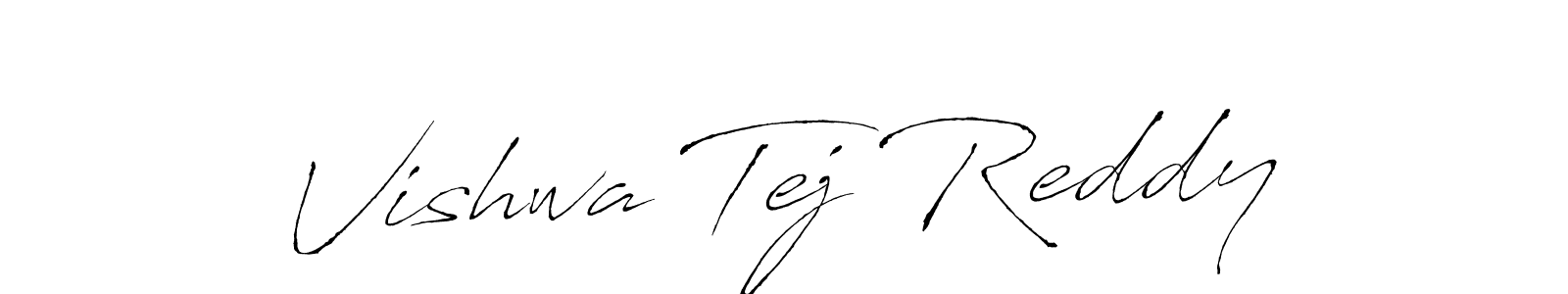 How to make Vishwa Tej Reddy name signature. Use Antro_Vectra style for creating short signs online. This is the latest handwritten sign. Vishwa Tej Reddy signature style 6 images and pictures png