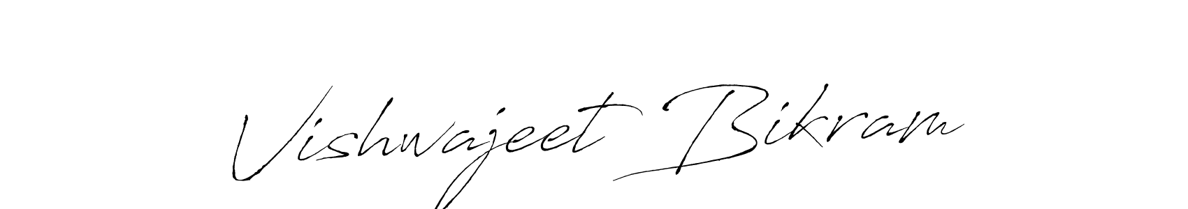 How to make Vishwajeet Bikram name signature. Use Antro_Vectra style for creating short signs online. This is the latest handwritten sign. Vishwajeet Bikram signature style 6 images and pictures png