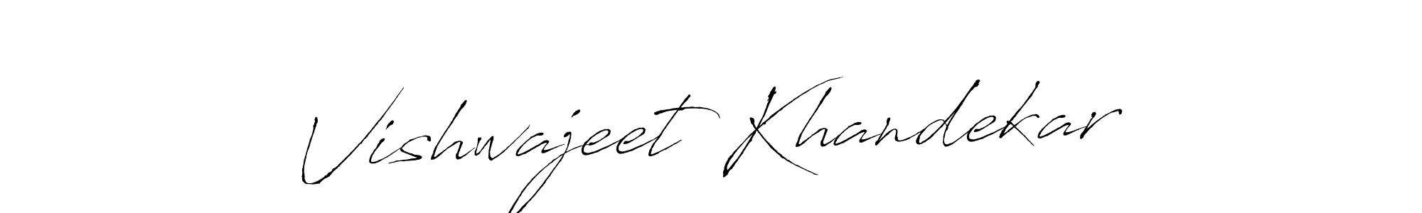 How to make Vishwajeet Khandekar signature? Antro_Vectra is a professional autograph style. Create handwritten signature for Vishwajeet Khandekar name. Vishwajeet Khandekar signature style 6 images and pictures png