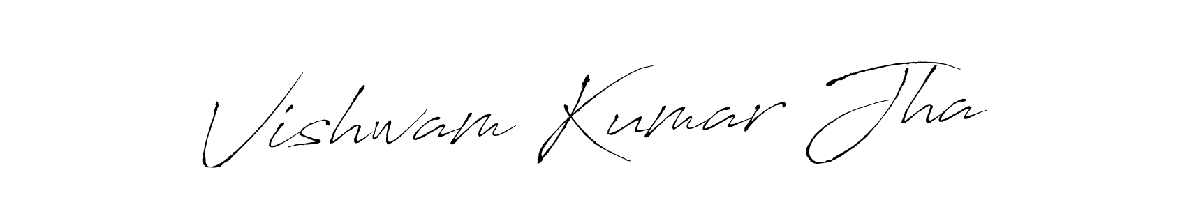 Vishwam Kumar Jha stylish signature style. Best Handwritten Sign (Antro_Vectra) for my name. Handwritten Signature Collection Ideas for my name Vishwam Kumar Jha. Vishwam Kumar Jha signature style 6 images and pictures png