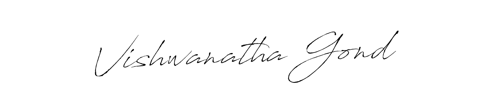 Make a beautiful signature design for name Vishwanatha Gond. With this signature (Antro_Vectra) style, you can create a handwritten signature for free. Vishwanatha Gond signature style 6 images and pictures png